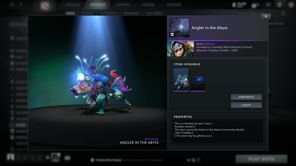 Angler in the Abyss | for Slark | Crownfall 2024 Collector's Cache II ...
